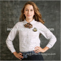 High School Uniform Girls Check Long Sleeve Blouse